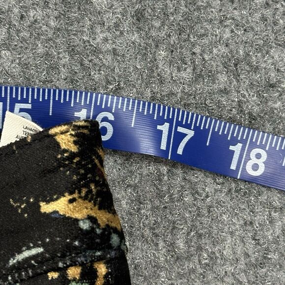 Free People Velvet Skinny Pant 12 Black Floral Print Retro Zip Pockets Mid Rise - Picture 13 of 14